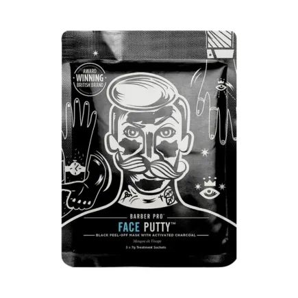 Barber Pro Face Putty Peel-Off Mask With Activated Charcoal Sachet, 3 x 7g