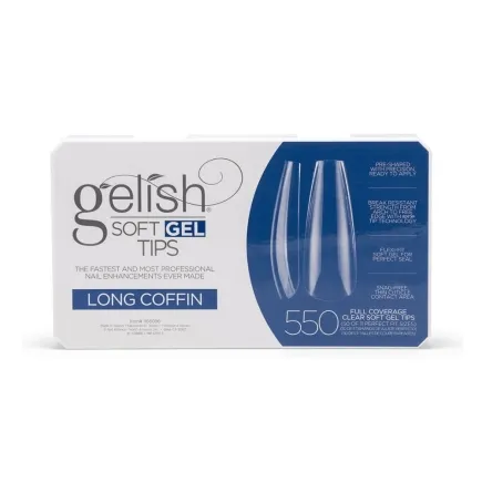 Gelish Soft Gel Tips - Long Coffin, 550 Pack