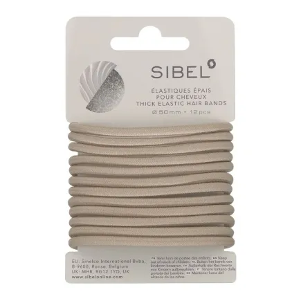 Sibel Thick Elastic Hair Bands - Blonde, Pack of 12