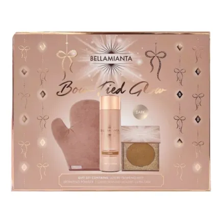 Bellamianta Bow Tied Glow Liquid Gold Tanning Christmas Gift Set - Dark