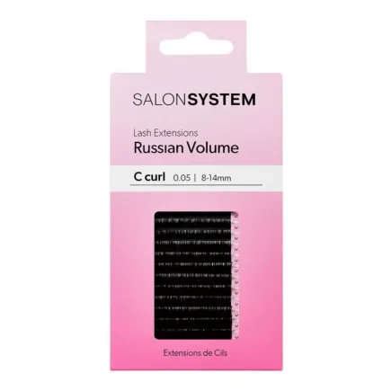 Salon System Russian Volume C-Curl 0.05 8-14mm - Lightweight Lash Extensions
