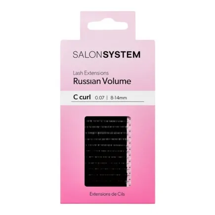 Salon System Russian Volume C-Curl 0.07 8-14mm - Lightweight Lash Extensions