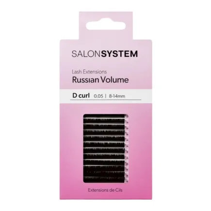 Salon System Russian Volume D-Curl 0.05 8-14mm - Lightweight Lash Extensions