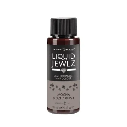 Leyton House Professional Liquid Jewlz Demi Permanent Hair Colour 8.021 Mocha 100ml