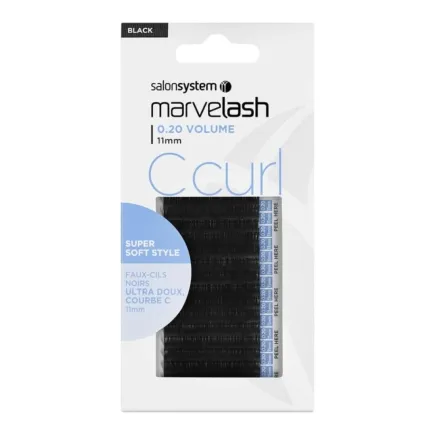 Salon System Marvelash C Curl Lashes 0.20 Volume, 11mm, Super Soft Style Black Each