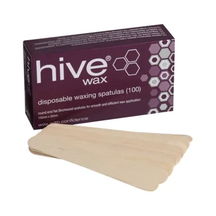 Hive Of Beauty Disposable Wooden Spatulas 100 Pack