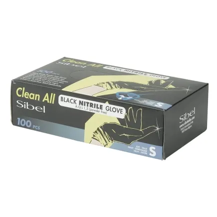 Sibel Black Nitrile Gloves Small 100 Pack