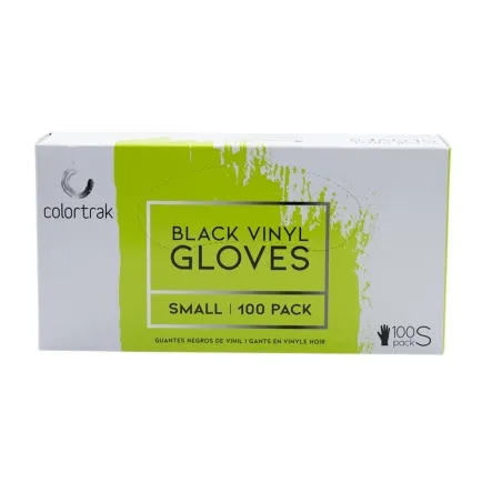 Colortrak Black Vinyl Disposable Gloves Small 100 Pack