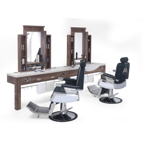 REM Montana Barbers Unit with Frontwash Basin - 2 Positions
