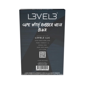 L3VEL3 Professional Rubber Neck Cutting Cape Black