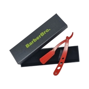 BarberBro. Stainless Steel Cut-Throat Straight Razor Red