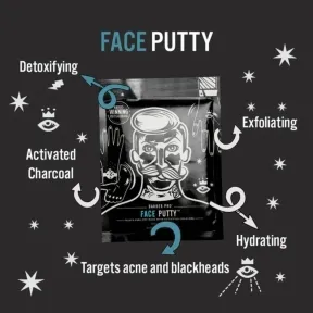 Barber Pro Face Putty Peel-Off Mask With Activated Charcoal Sachet, 3 x 7g