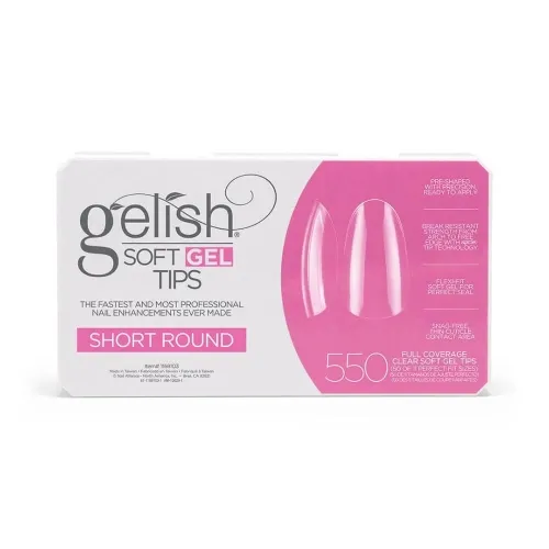 Gelish Soft Gel Tips - Short Round, 550 Pack