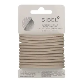 Sibel Thick Elastic Hair Bands - Blonde, Pack of 12