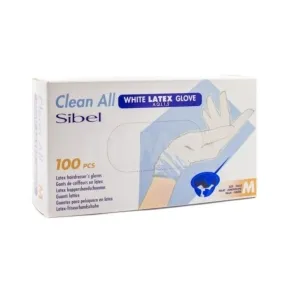 Sibel White Powder Free Latex Disposable Gloves,  Pack of 100