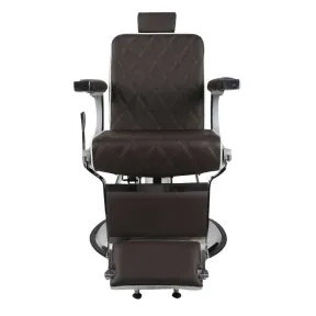 Salon Fit Chrysler Barber Chair Brown with White Piping