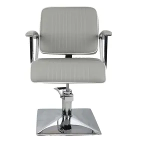 Salon Fit Madison Styling Chair Grey with White Piping and Square Base