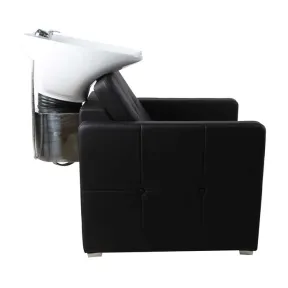 Salon Fit Dakota Back Wash Unit Black with White Basin