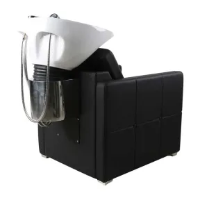 Salon Fit Dakota Back Wash Unit Black with White Basin