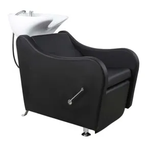 Salon Fit Manhattan Back Wash Unit Black with White Basin