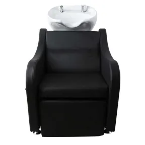 Salon Fit Manhattan Back Wash Unit Black with White Basin