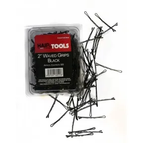 HairTools Two Inch Waved Grips Black Pack Of 500