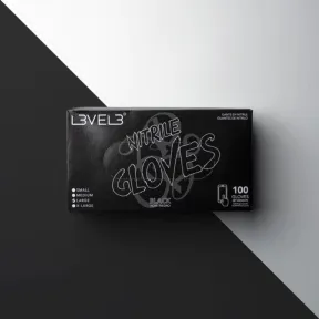 L3VEL3 Professional Nitrile Gloves Small Black - 100 Pack