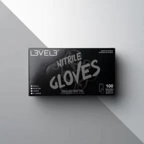 L3VEL3 Professional Nitrile Gloves Liquid Metal - 100 Pack
