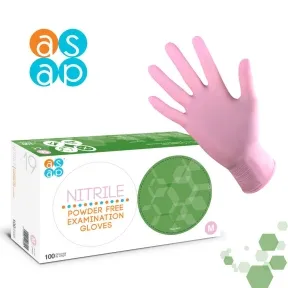 ASAP Pink Nitrile Gloves, Medium, Pack of 100