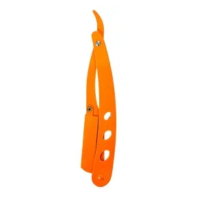 BarberBro. Stainless Steel Straight Razor - Vibrant Orange