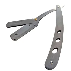 BarberBro. Stainless Steel Straight Razor - Brushed Steel