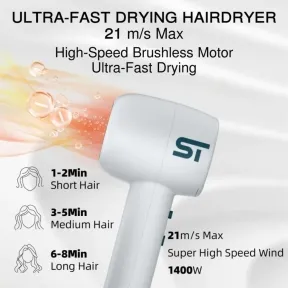 Supreme Trimmer Brushless Motor Hair Dryer - White