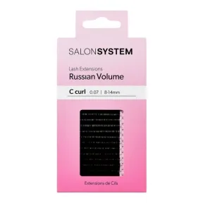 Salon System Russian Volume C-Curl 0.07 8-14mm - Lightweight Lash Extensions