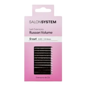 Salon System Russian Volume D-Curl 0.05 8-14mm - Lightweight Lash Extensions