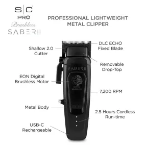 StyleCraft Saber 2.0 Digital Brushless Motor Clipper - Black