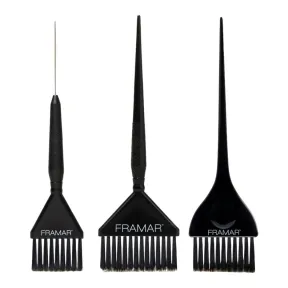 Framar Family Pack Brush Set Black - 3 Pack