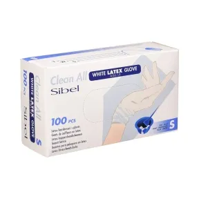 Sibel White Powder Free Latex Disposable Gloves,  Pack of 100