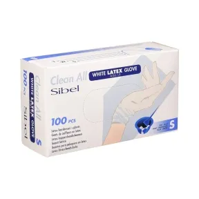 Sibel White Powder Free Latex Disposable Gloves, Small, Pack of 100