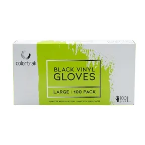 Colortrak Black Vinyl Disposable Gloves 100 Pack