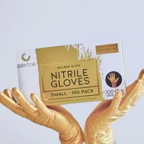 Colortrak Luminous Collection Nitrile Gloves Golden Glow - Large