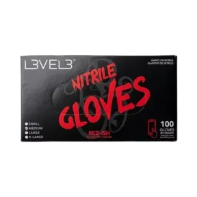 L3VEL3 Professional Nitrile Gloves Large Red - 100 Pack
