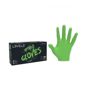 L3VEL3 Professional Nitrile Gloves Lime - 100 Pack